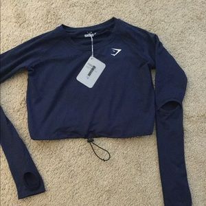 Gymshark drawcord crop top